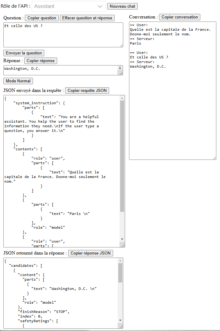 Interface de l'application "ChtGPT"