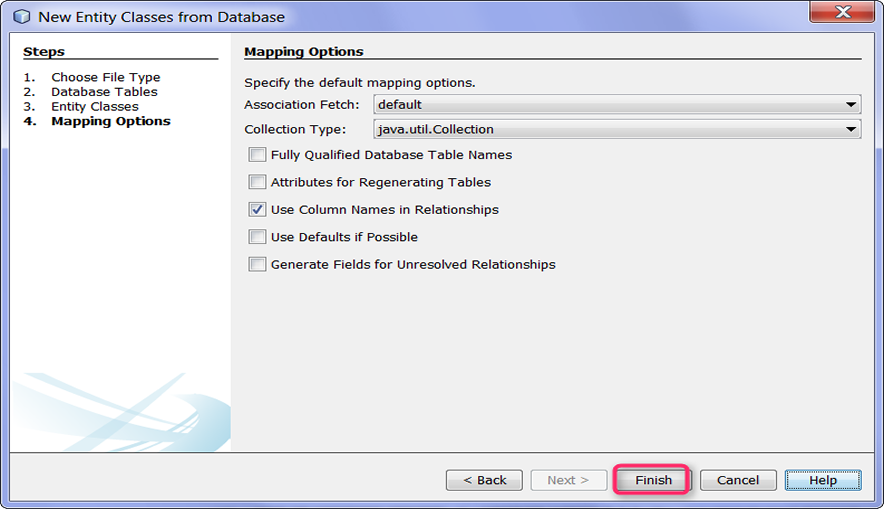 Options de mapping