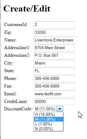 Modification discountcode