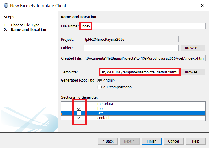 Client template