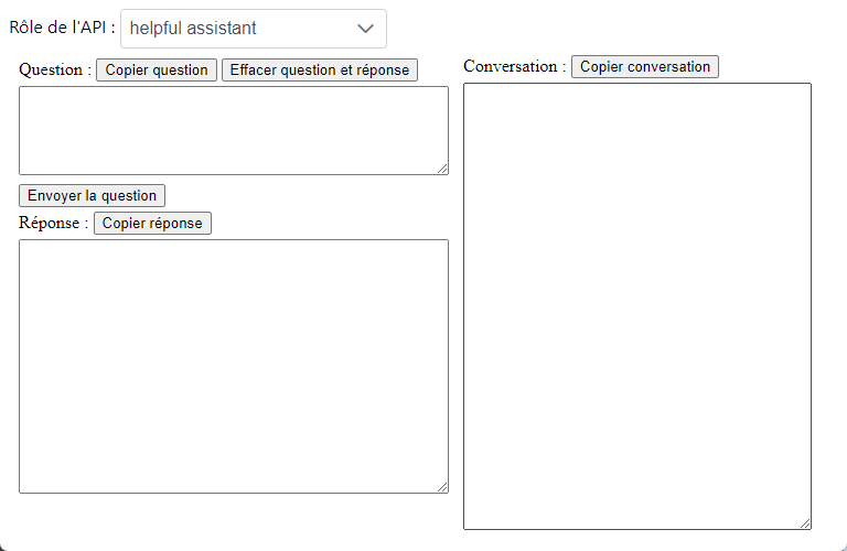 Interface utilisateur du chat